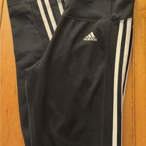 Adidas Black and White Leggings with Iconic Stripes